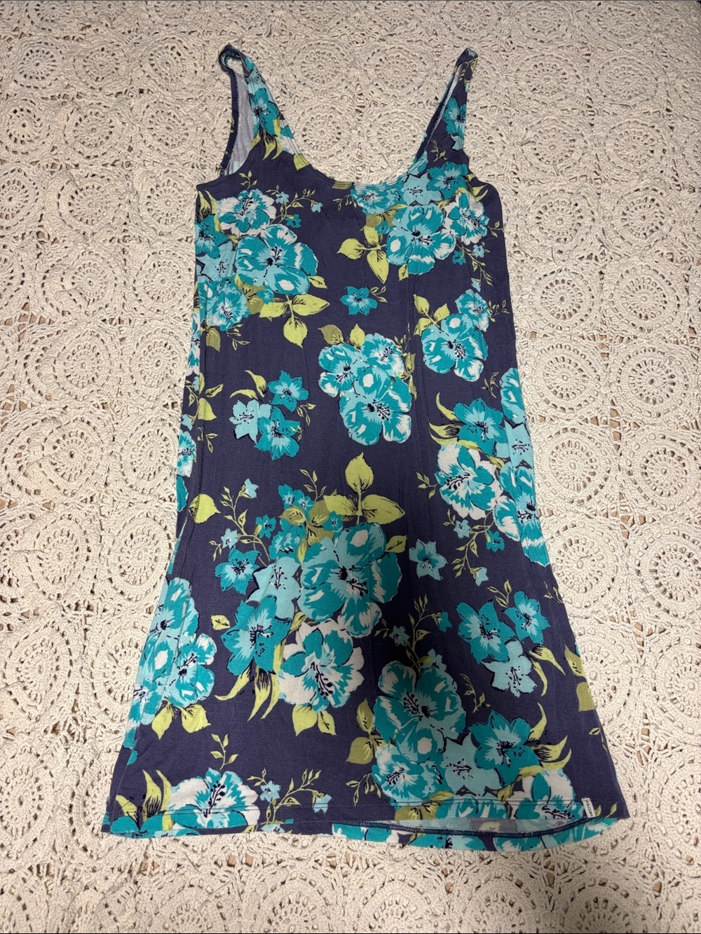 Volcom Navy Mini Dress with Teal Floral Print